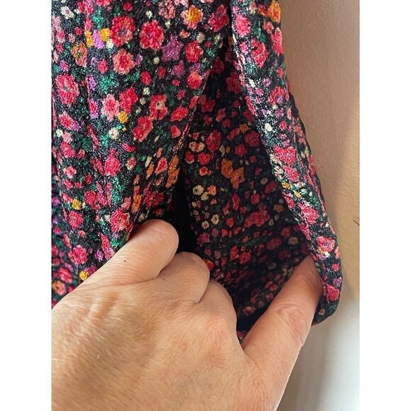 Hutch Anthropologie Pink Ditsy Floral Print V Neck Fit And Flare‎ Dress Size OX - Picture 6 of 11